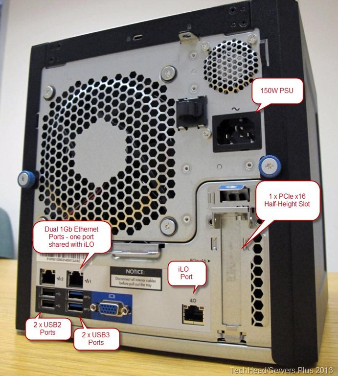 HP Proliant MicroServer Rear View