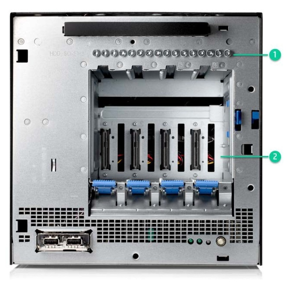 HP Proliant MicroServer Front Panel Removed